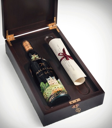 This prized bottle of aged single malt comes in a ‘one-of-a-kind’ presentation box with a letter from The Macallan’s whisky maker