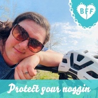 Hey BFFs! Protect your noggin this Spring! Helmets are vital to your safety, and they let you ride with less worry. #bikingsafety #chicagobikes #citybiking #springishere