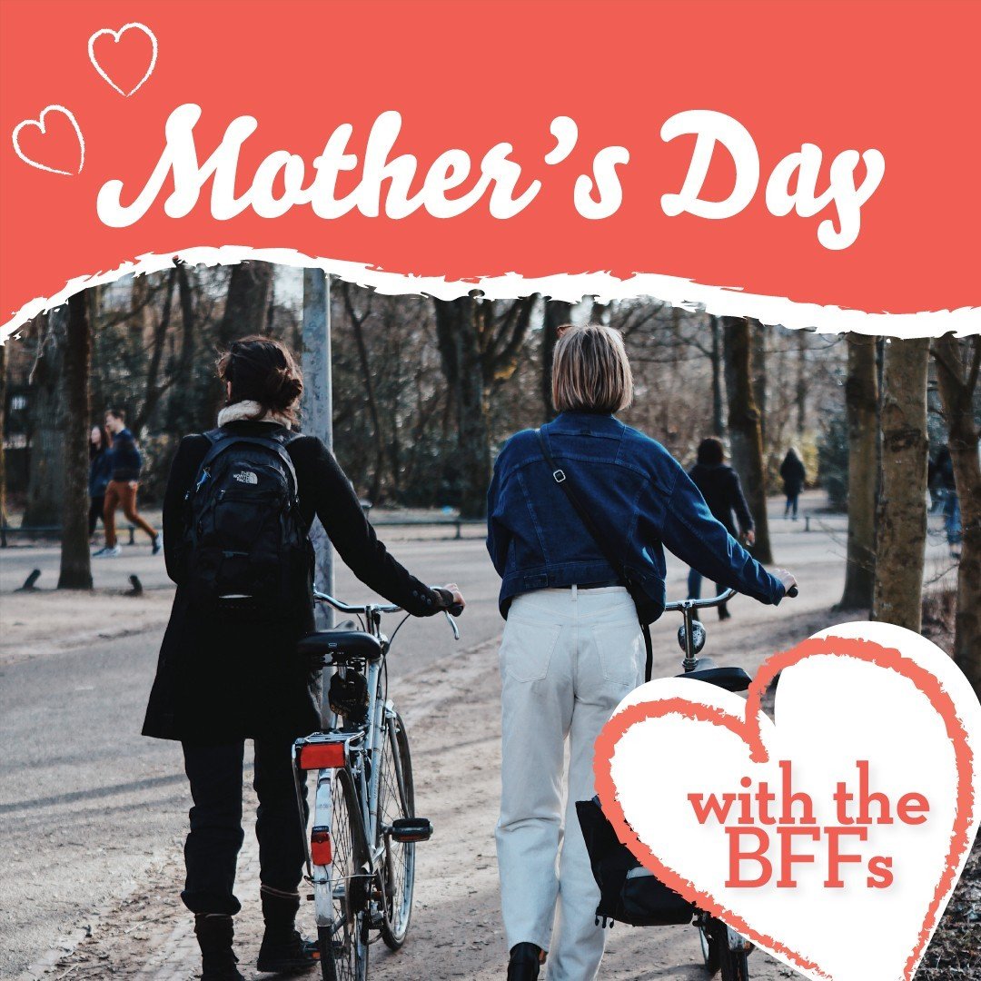Hey BFFs, we want to help you celebrate mother's day with year with our annual mother's day ride. Join us for a 12-18mile ride at a beginner/intermediate pace. There will be snacks and drinks afterwards. Bring your mothers; bring yourselves :) Pet mo
