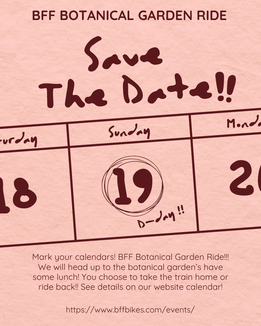 Just a heads up !!! We will be doing our annual Botanical Gardens ride on October 19th!  To sign up and see more details click link in bio!⁠
⁠
⁠