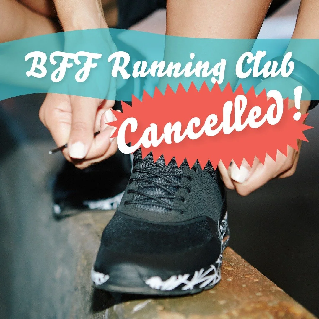 My appologies we need to cancel our run club tomorrow morning!  We will be back next week at 7 am on Wednesday!!