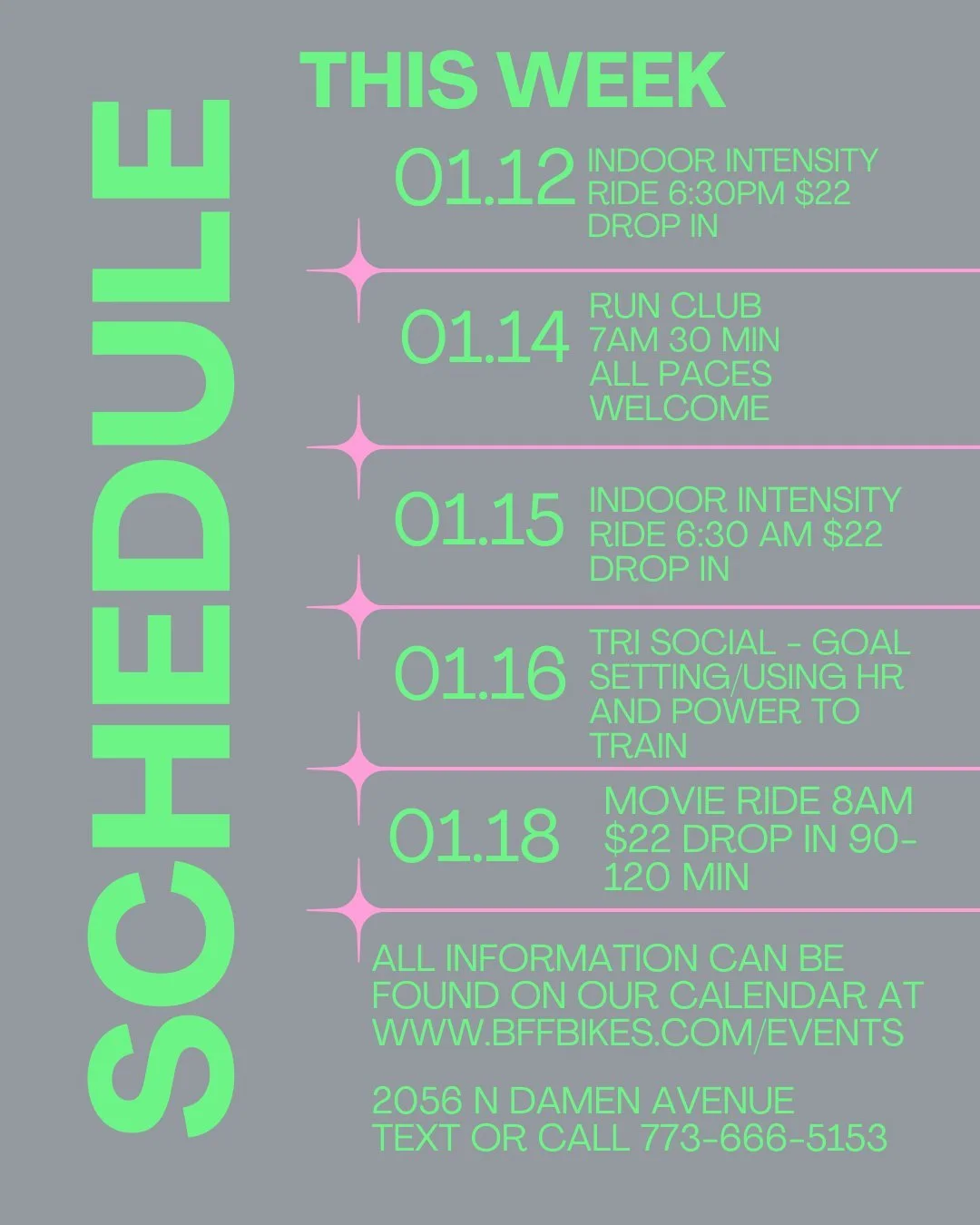 🚲 BFF BIKES | This Week at the Shop 💖
Looking for a reason to ride, learn, or tune up your bike?
✨ Come to one of our events
✨ Or swing by&mdash;we&rsquo;ve got full availability for all your biking needs
From indoor rides and clinics to service, f