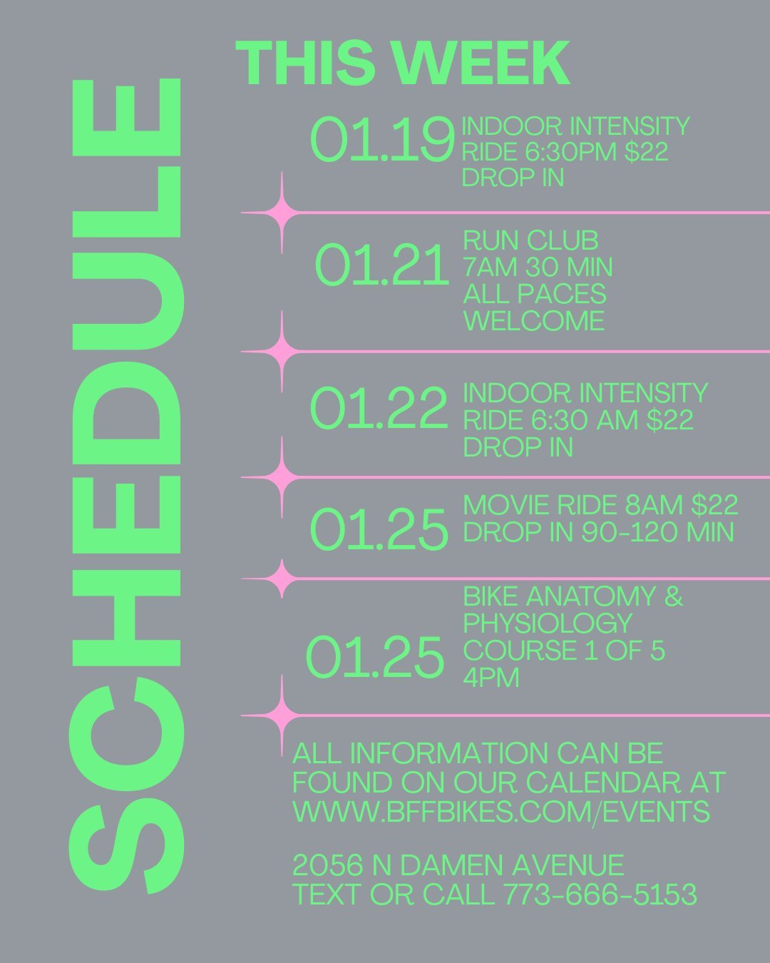 🚲 BFF BIKES | This Week at the Shop 💖

✨ Come to one of our events
✨ Or swing by&mdash;we&rsquo;ve got full availability for all your biking needs
✨ We also have our BOGO tune deal going on so grab your friend and get your bikes tuned this week
✨ C