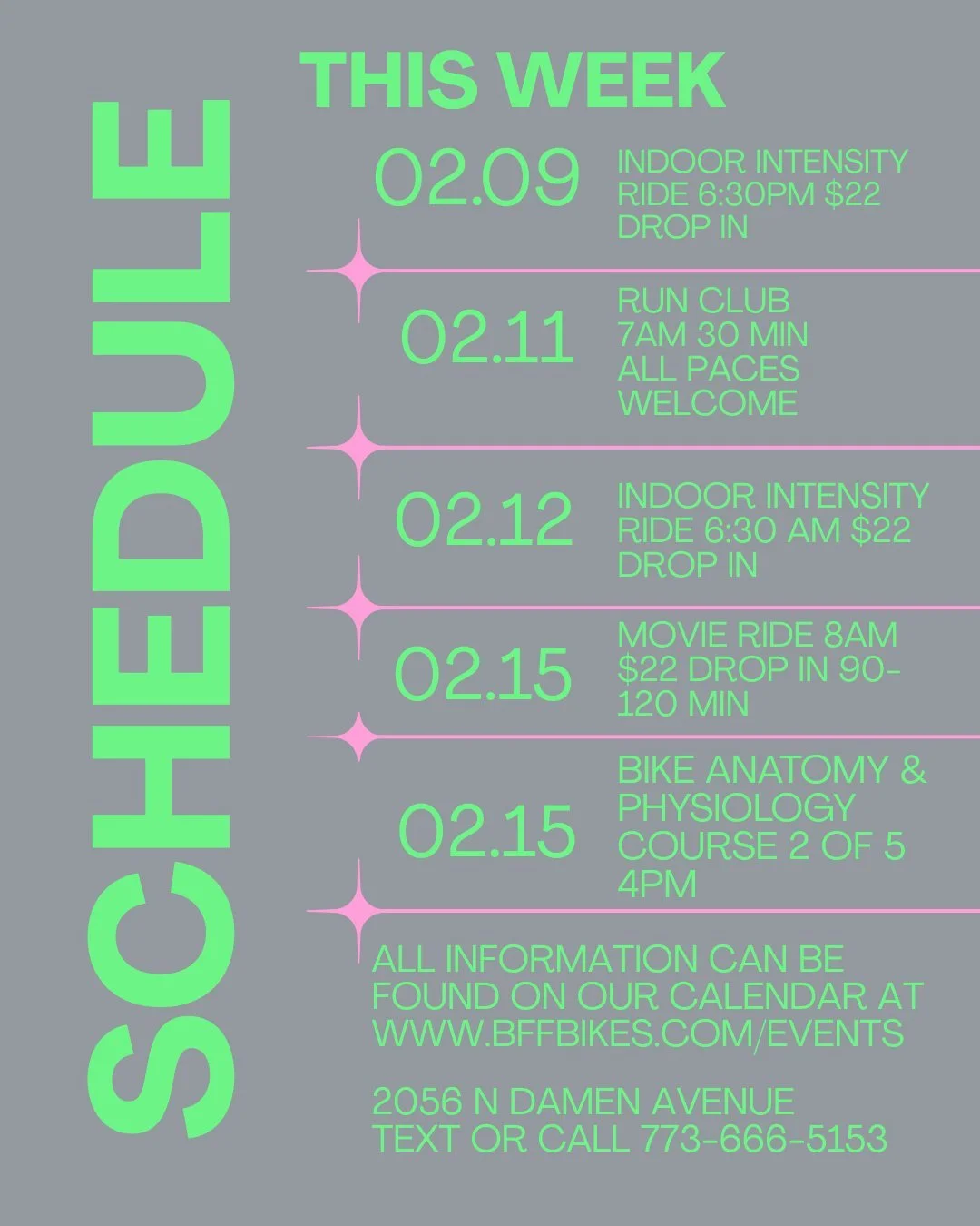 ✨ Come to one of our events
✨ Or swing by&mdash;we&rsquo;ve got full availability for all your biking needs
✨ We also have our BOGO tune deal going on so grab your friend and get your bikes tuned this week
.
.
🔧 Service &bull; 🚴&zwj;♀️ Rides &bull;
