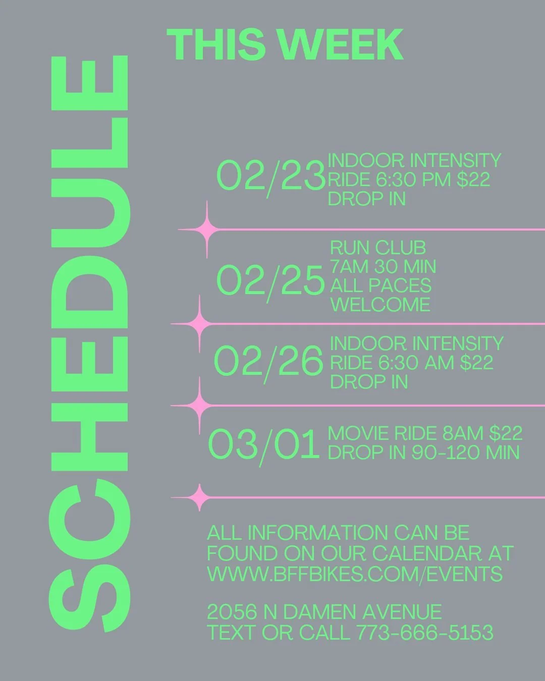 This week at BFF! 
🎂Join us Wednesday for my birthday run :). 

✨ Or swing by any time&mdash;we&rsquo;ve got full availability for all your biking needs
✨ We also have our BOGO tune deal going on until the end of this week so grab your friend and ge