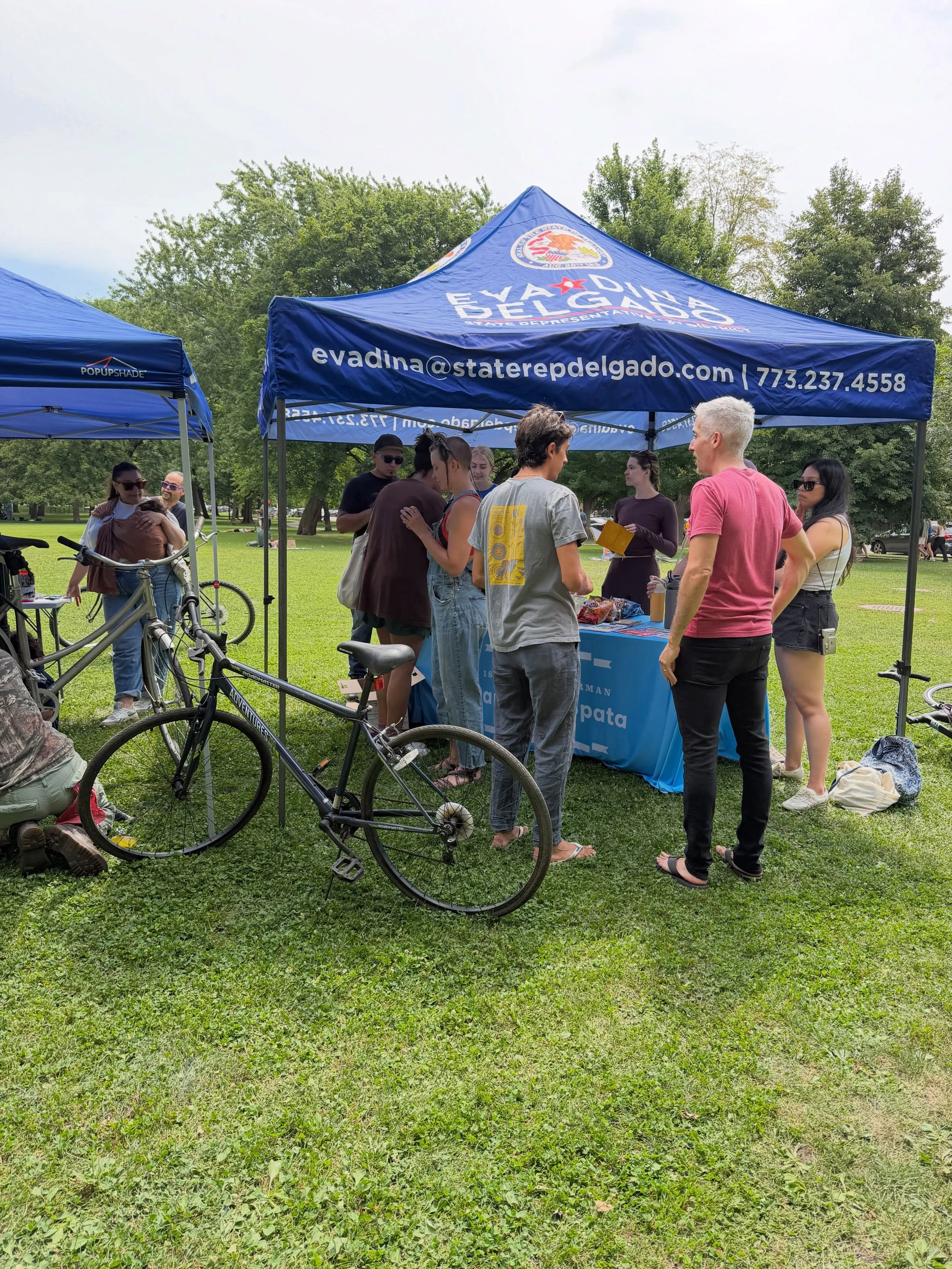 Come visit our gang for free tune ups courtesy of @aldermanlaspata @repdelgado3  at Palmer park until 1!