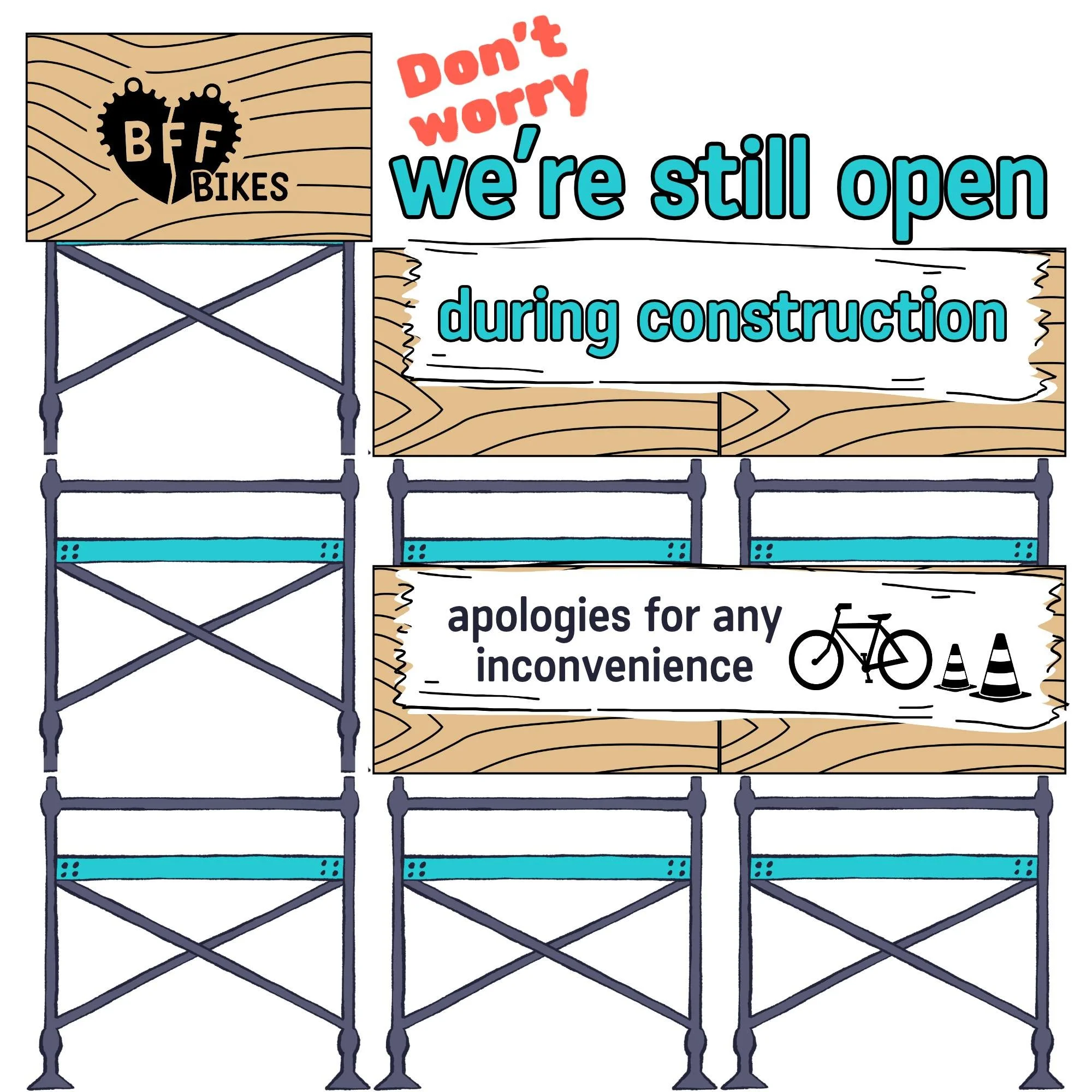 Despite the scaffolding we're still open for business as normal :)