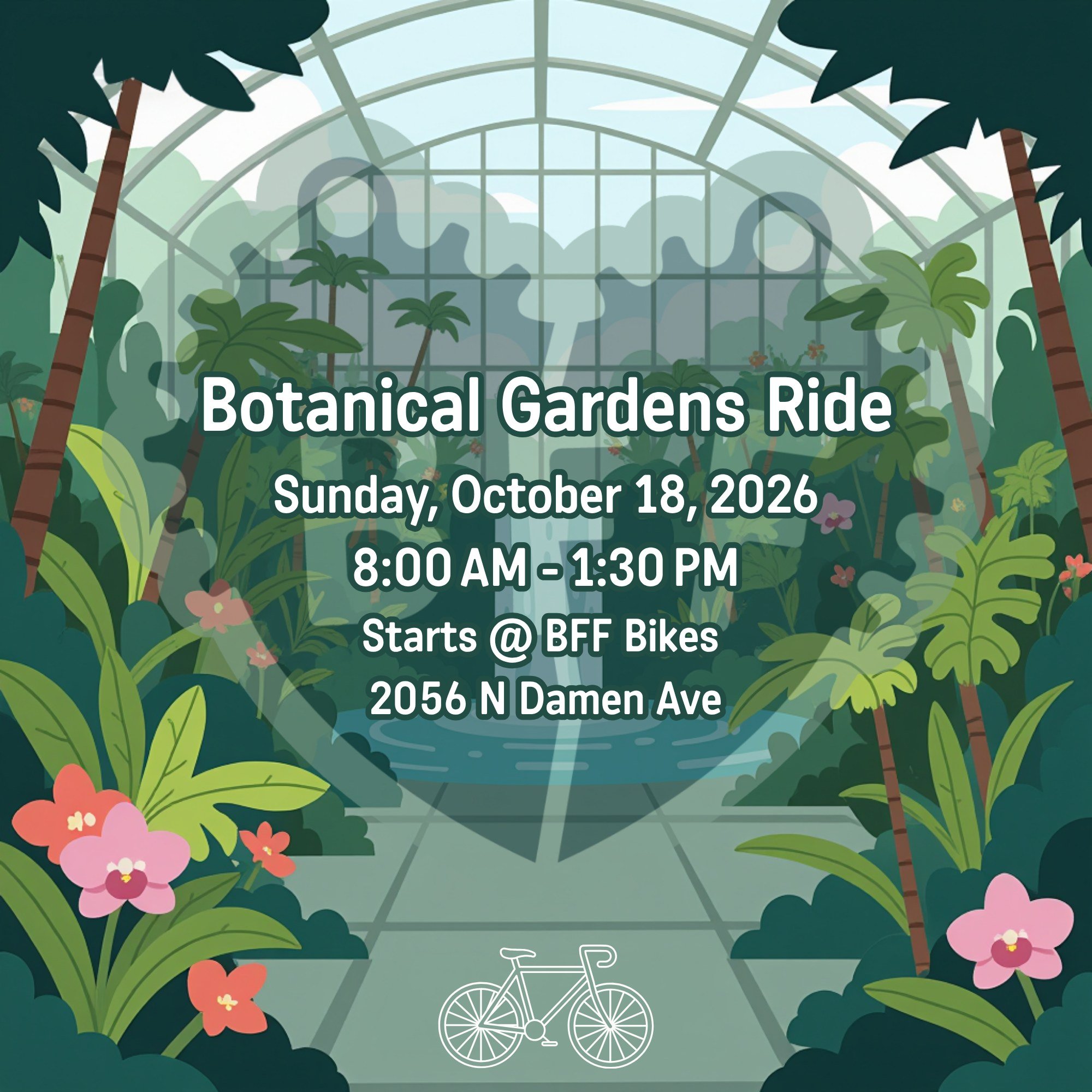 Go to BFF Bikes web calendar now and sign up for the Botanical garden Ride!!!

Expect 25-50 miles, at 12-15 mph pace.
A little slower than our normal endurance ride and a little longer than our normal beginner ride.  We will be taking the North Branc