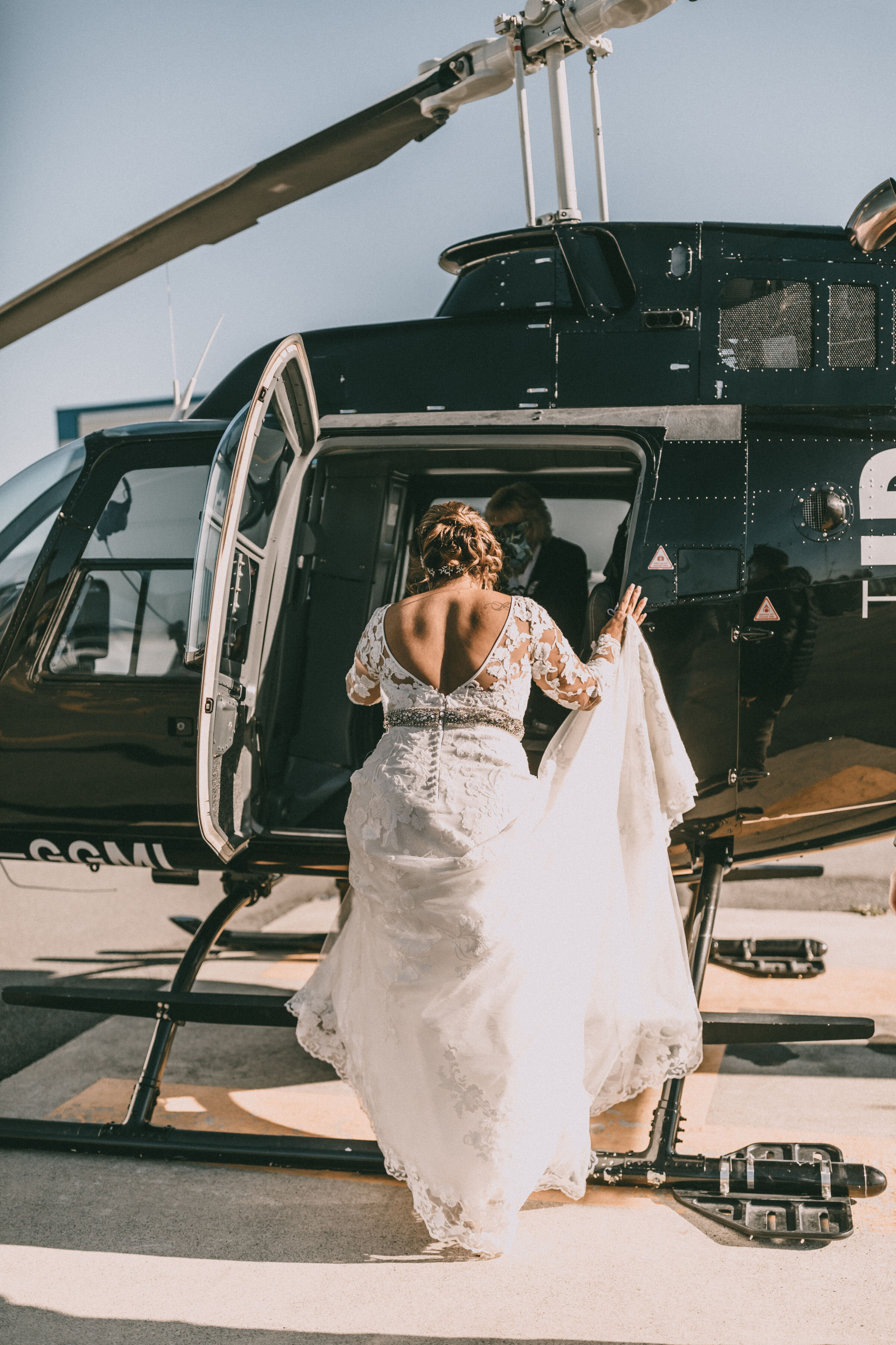 sky helicopters intimate wedding