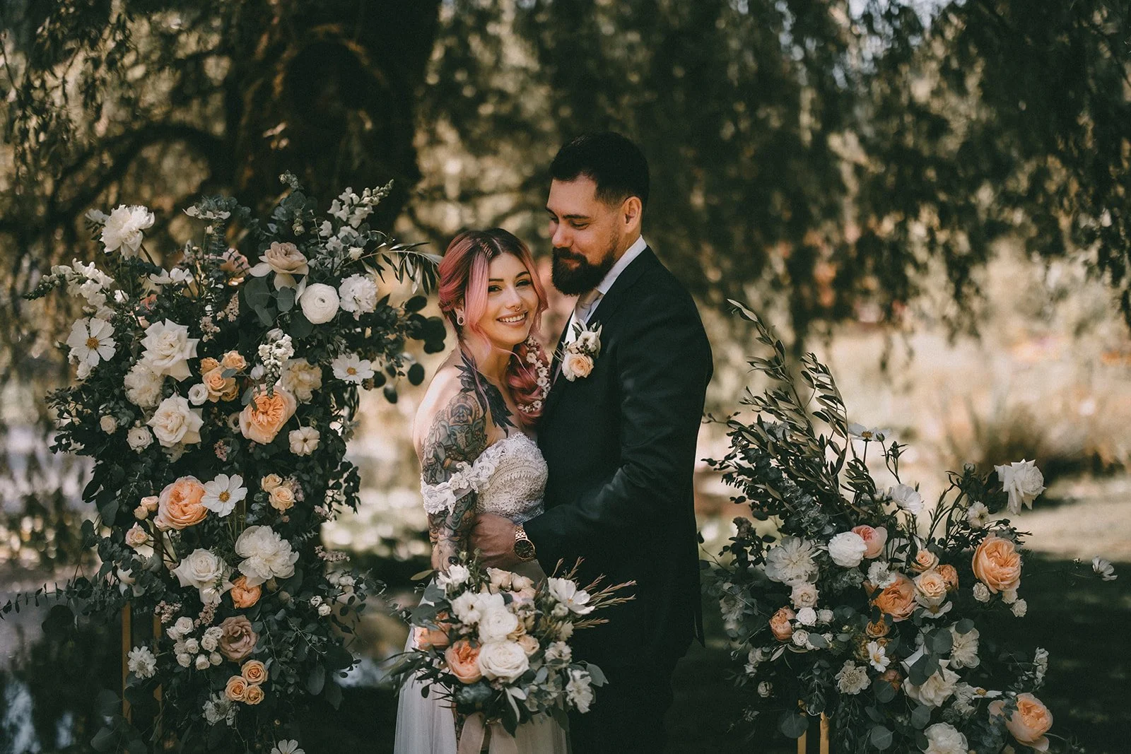 wedding photos in van dusen at heron lake