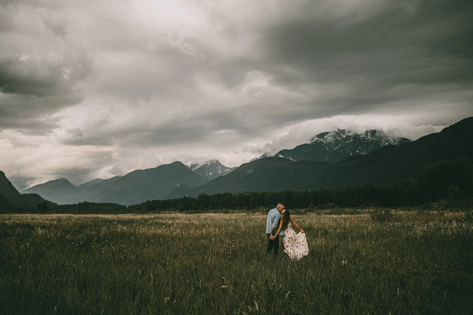 mountain field engagement photos