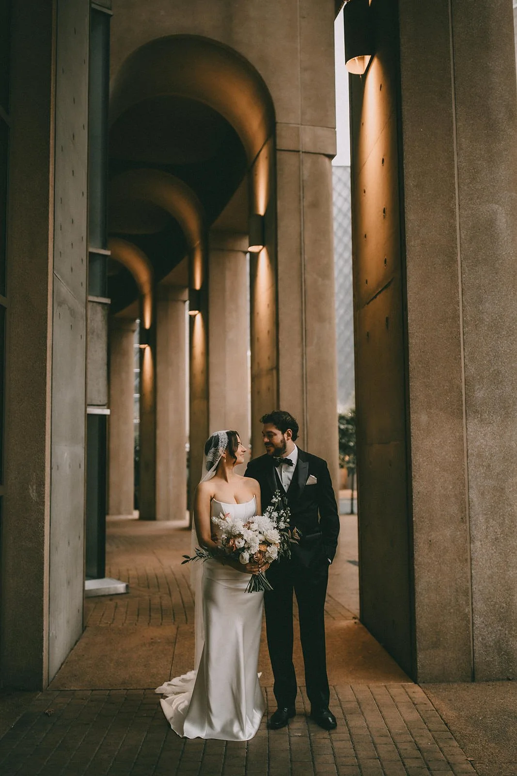 downtown vancouver rainy wedding
