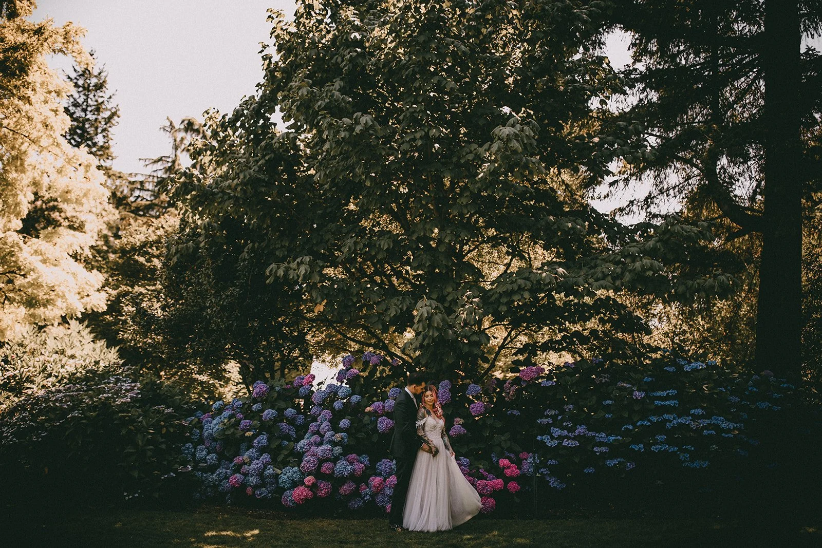 wedding photography at van dusen botanical garden