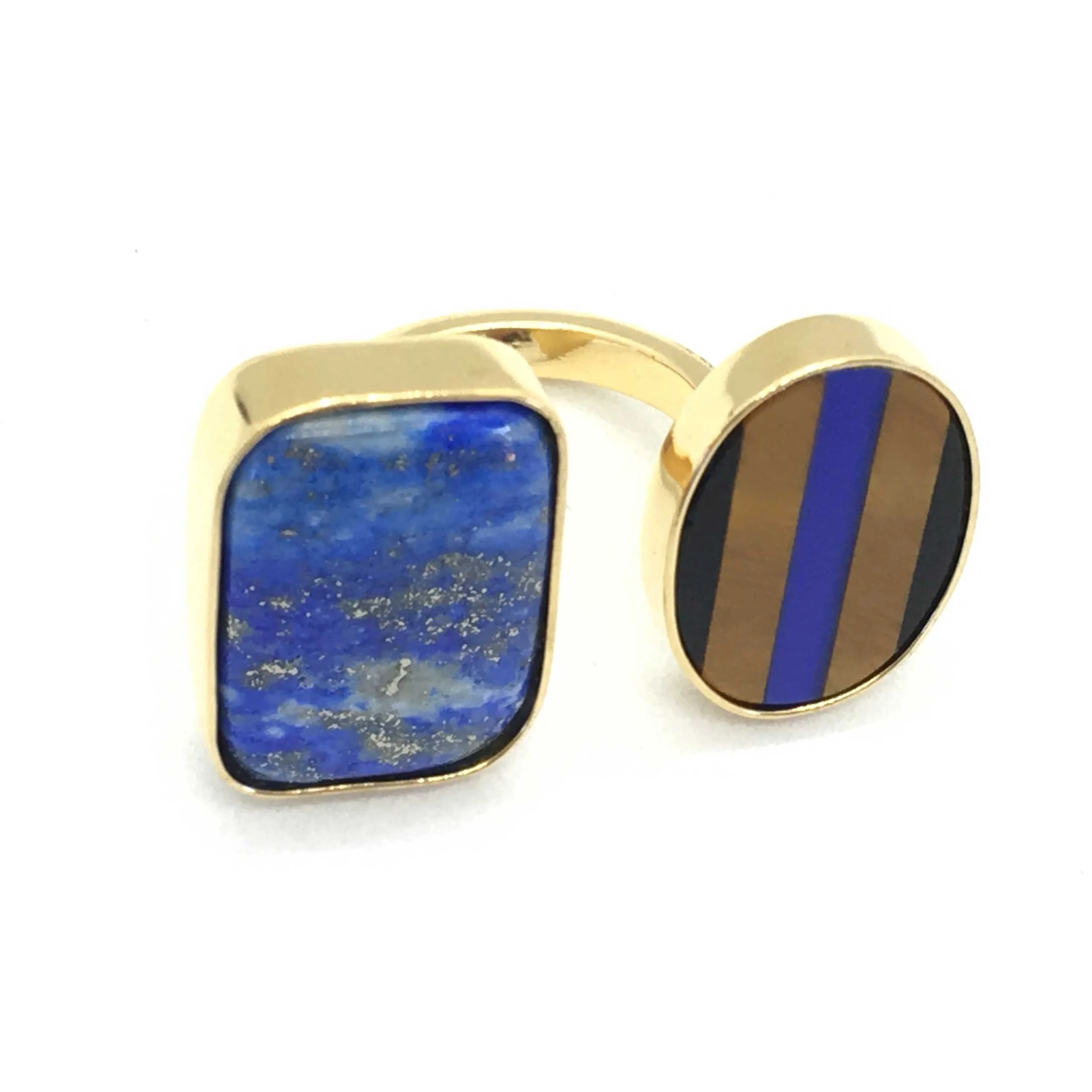 2 Stone Blue Lines ring - unique