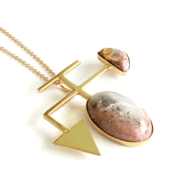 Pink Triad necklace - unique