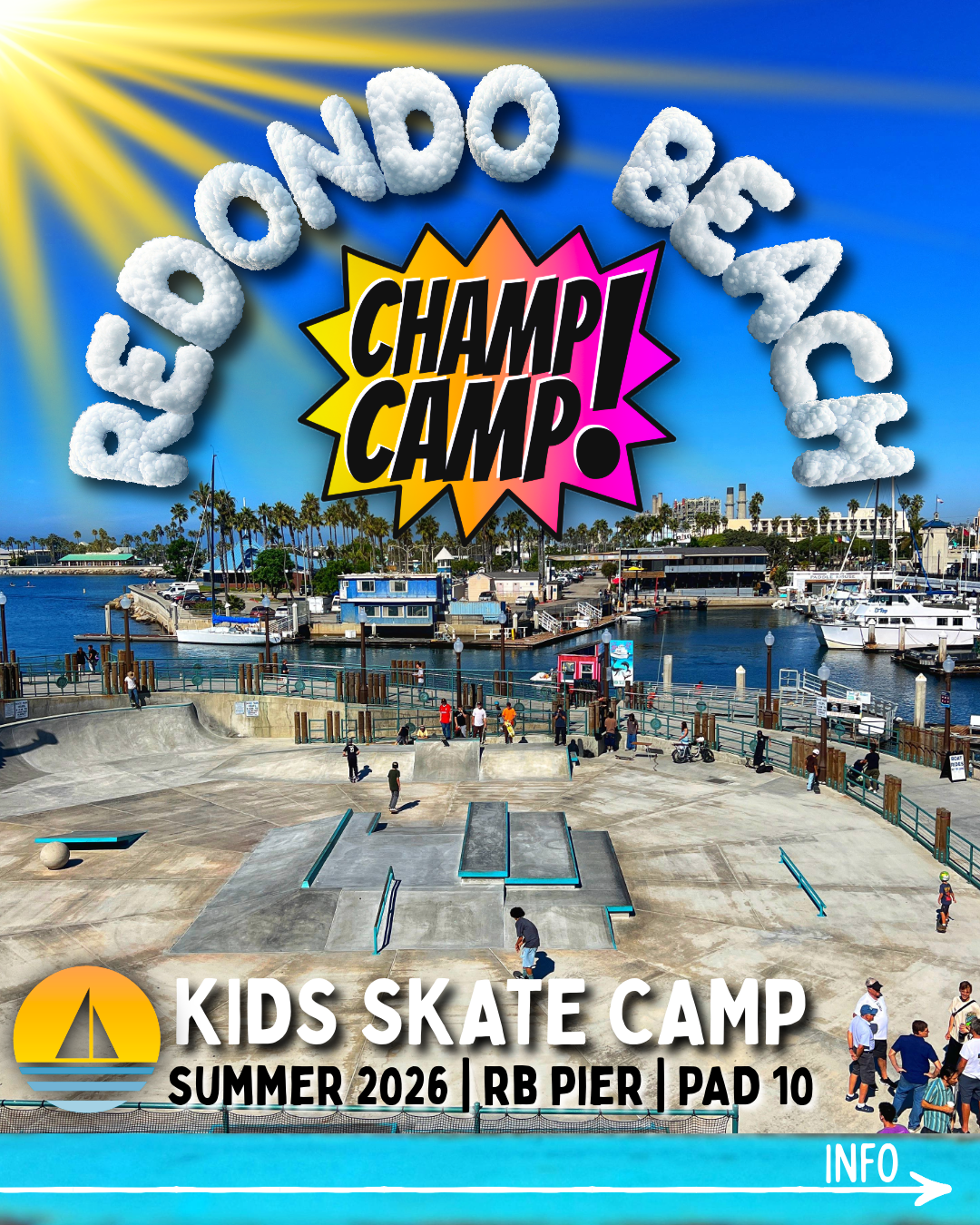 redondo beach kids skate camp south bay summer champ camp