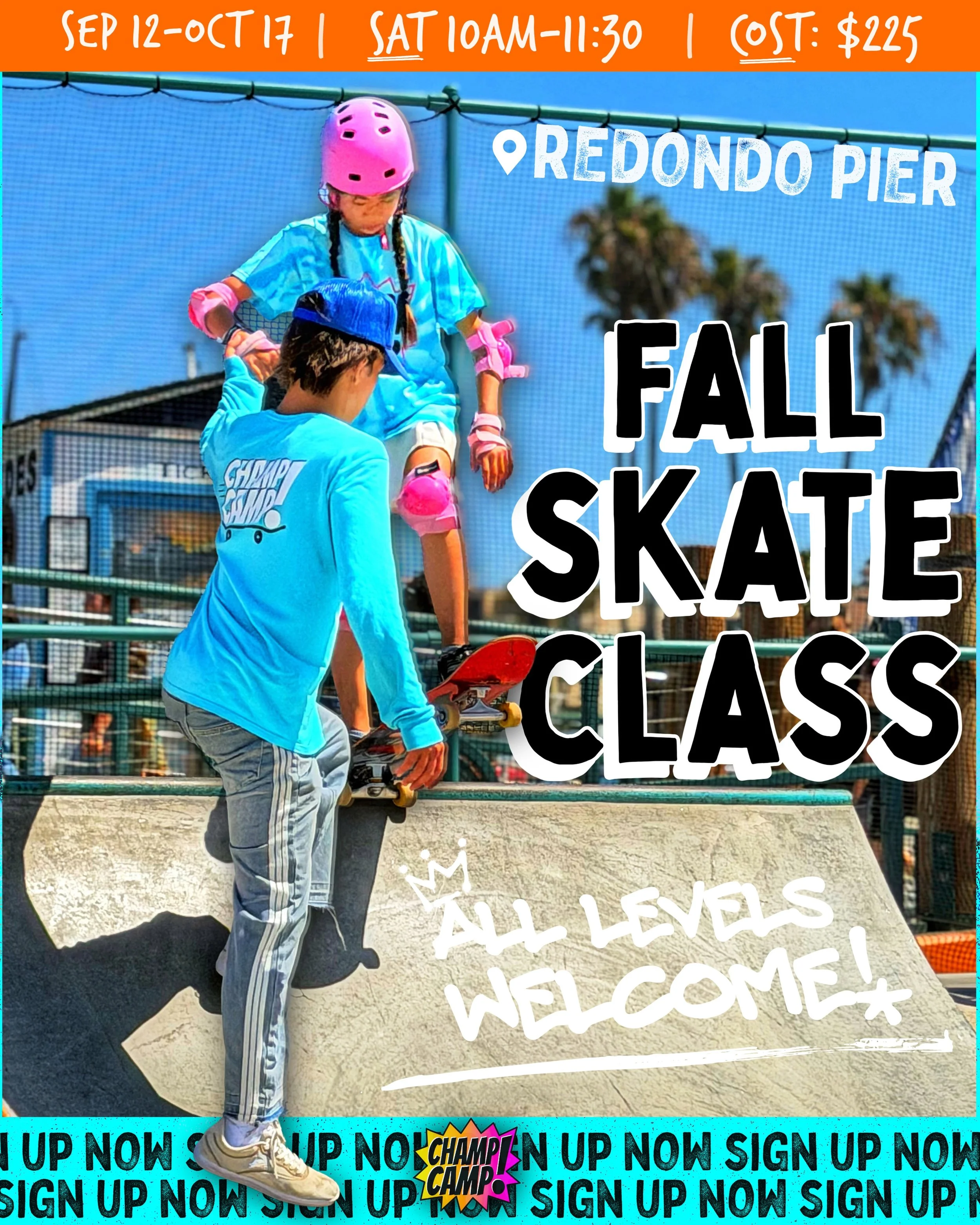 REDONDO. Our first-ever Saturday Skate Classes kick off tomorrow on the Redondo Pier, and we&rsquo;ve only got a few spots left! Peep the deets and phone a friend&hellip;

📍Where: Pad 10 Skatepark - RB Pier
⌚️When: Saturdays 10-11:30 am 
📆Dates: Se