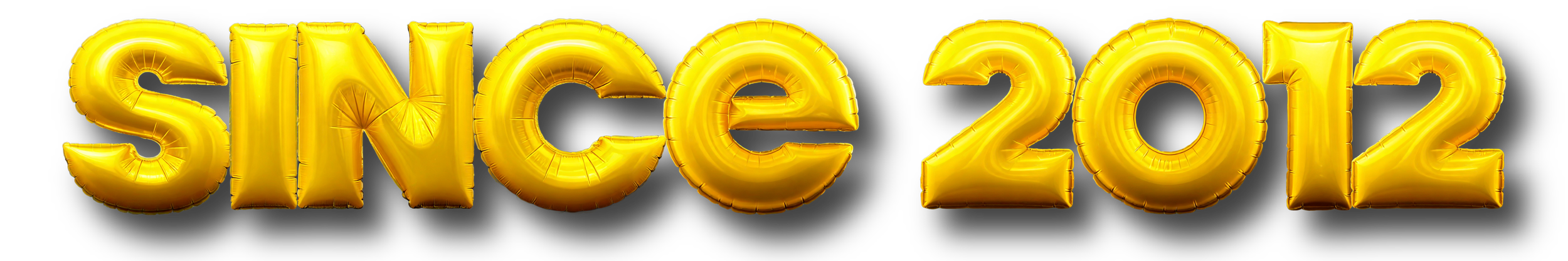 yellow balloons spelling since 2012 champ camp