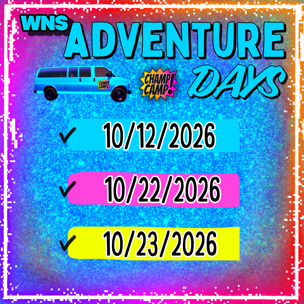 Champ Camp Adventure Days for kids, WNS, October 21–23, 2026