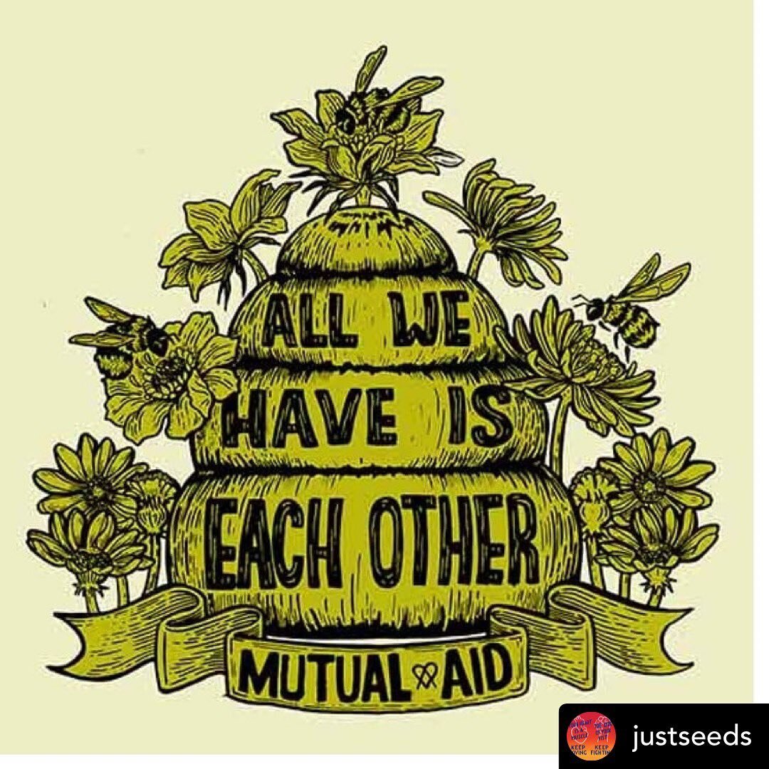 Posted @withregram &bull; @justseeds What is mutual aid? Moving beyond the saying &quot;solidarity not charity&quot; it's about creating and sustaining networks, sharing and redistributing resources, and building deep connections to each other withou
