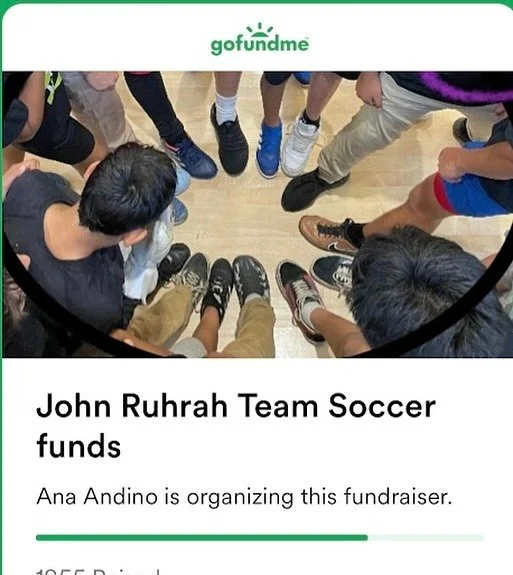 Let&rsquo;s help John Ruhrah Team Soccer

Queremos compartir un GoFundMe link con ustedes, es para obtener fondos para un club de f&uacute;tbol. Muchos de los estudiantes del club vienen de familias de bajos recursos y por lo tanto no tienen dinero p