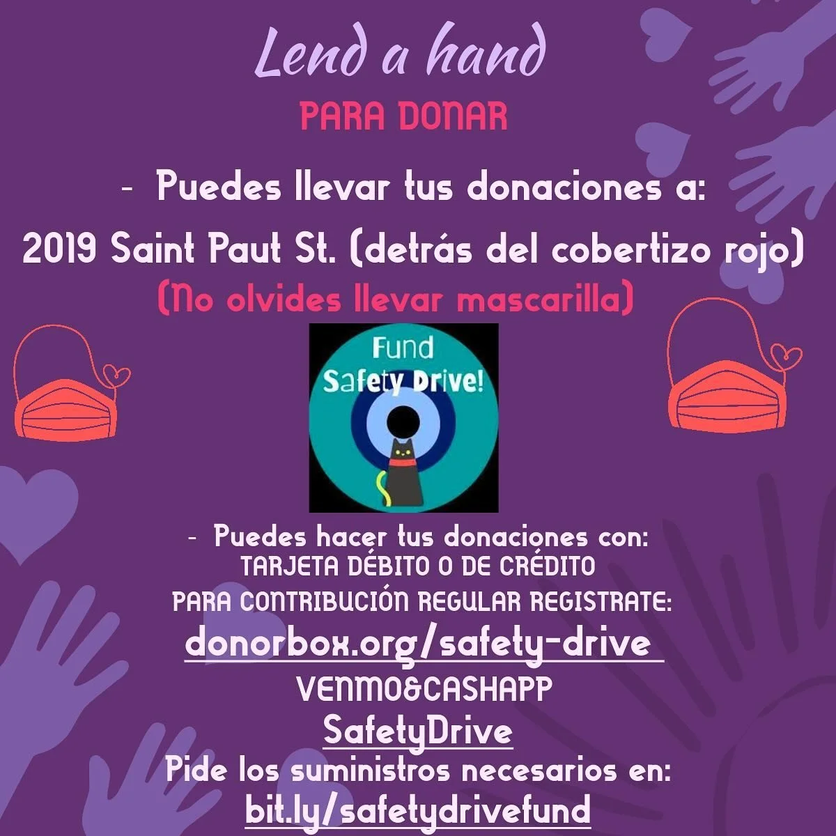 We need your help!
Contribute to a Baltimore-based weekly cash redistribution for our unhoused and no/low-income neighbors.
@safetydrivefund 
Shelf found: 2019 Saint Paul St. behind the red shed (wear a mask when dropping off)

&iexcl;Necesitamos tu 