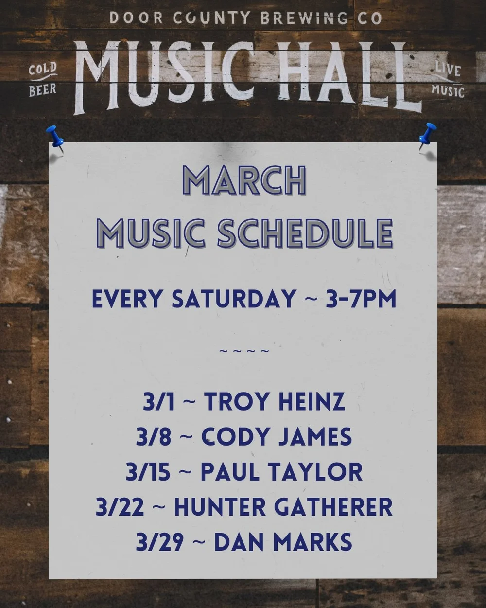 Music & Event Schedule — Door County Brewing Co.