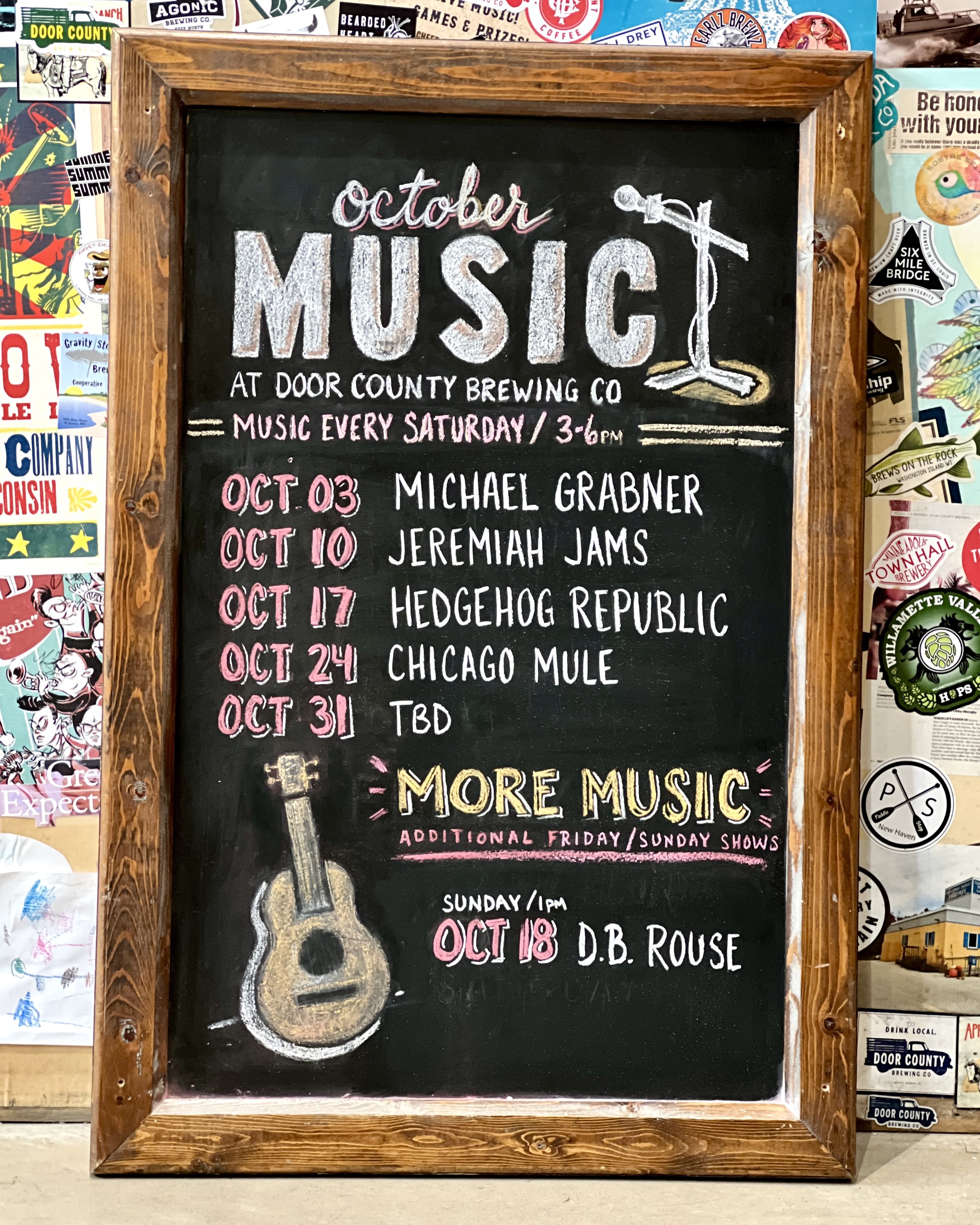 Door County Brewing Co October Music Schedule