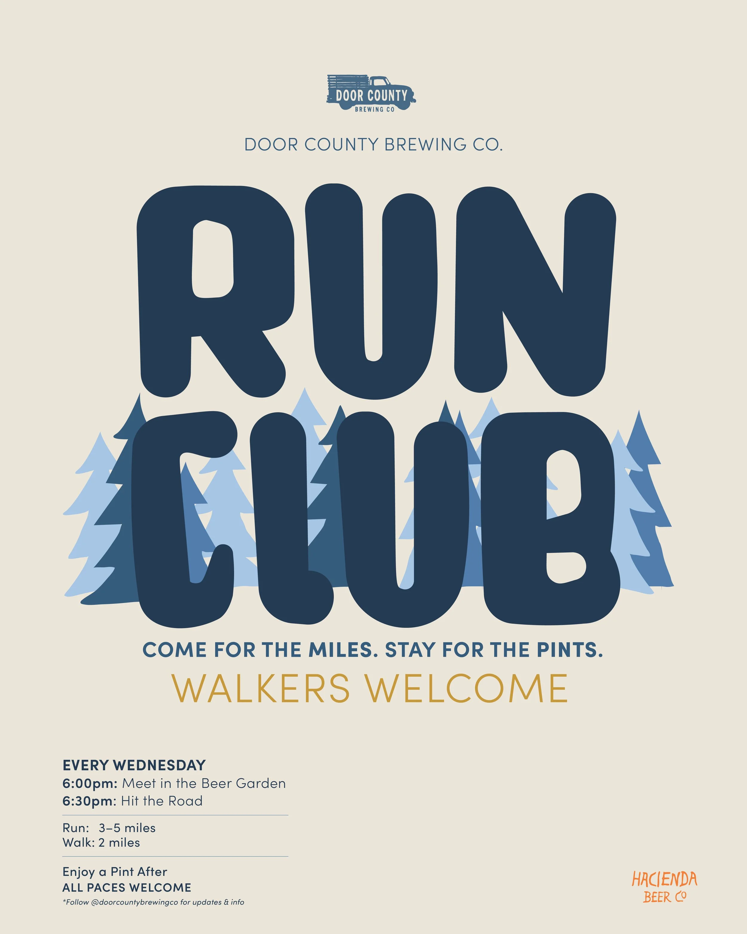 Door county Brewing Company Run Club Poster