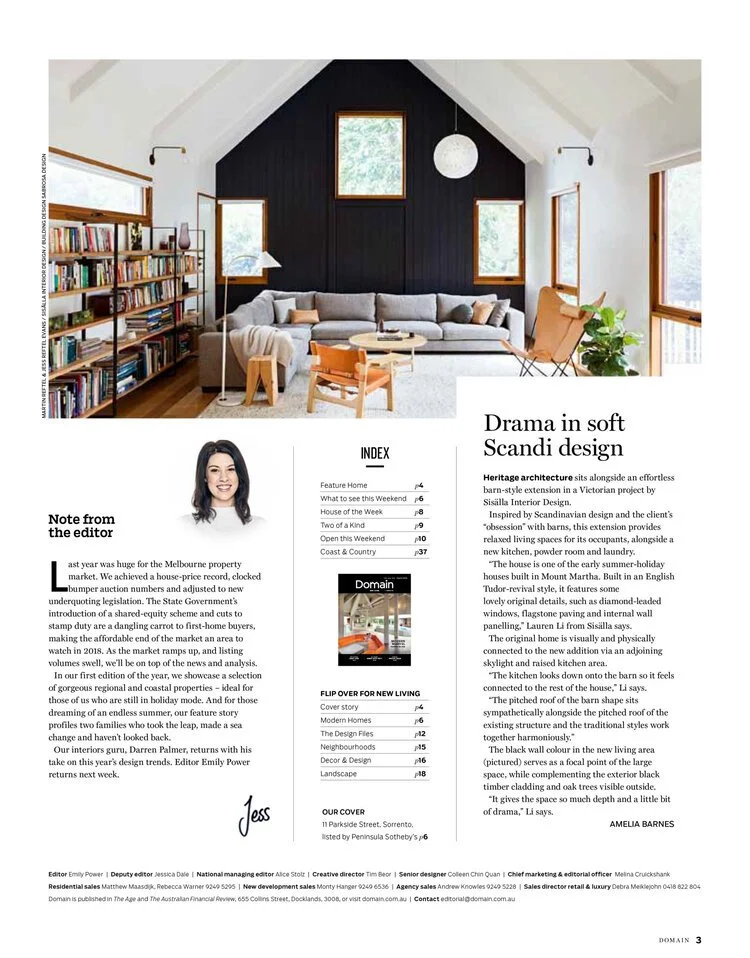 Domain have featured the living room of our Dominion Road House project.