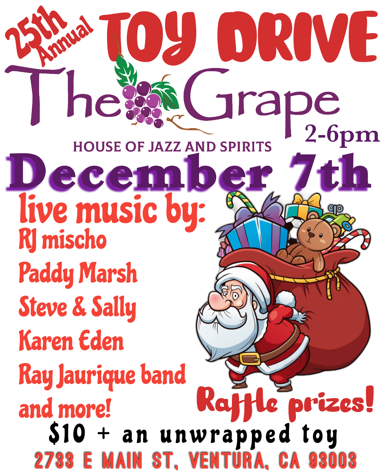 25th Annual Kids Toy Drive @ The Grape