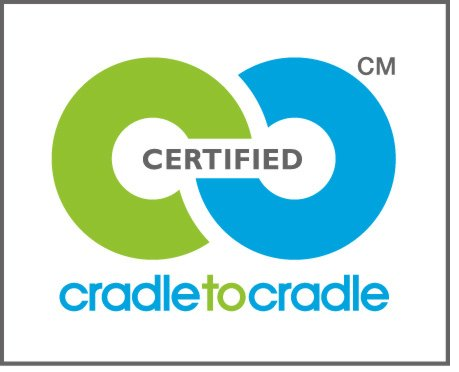 The Cradle to Cradle certification logo (depicting circular economy loops that integrate the biosphere and technosphere).