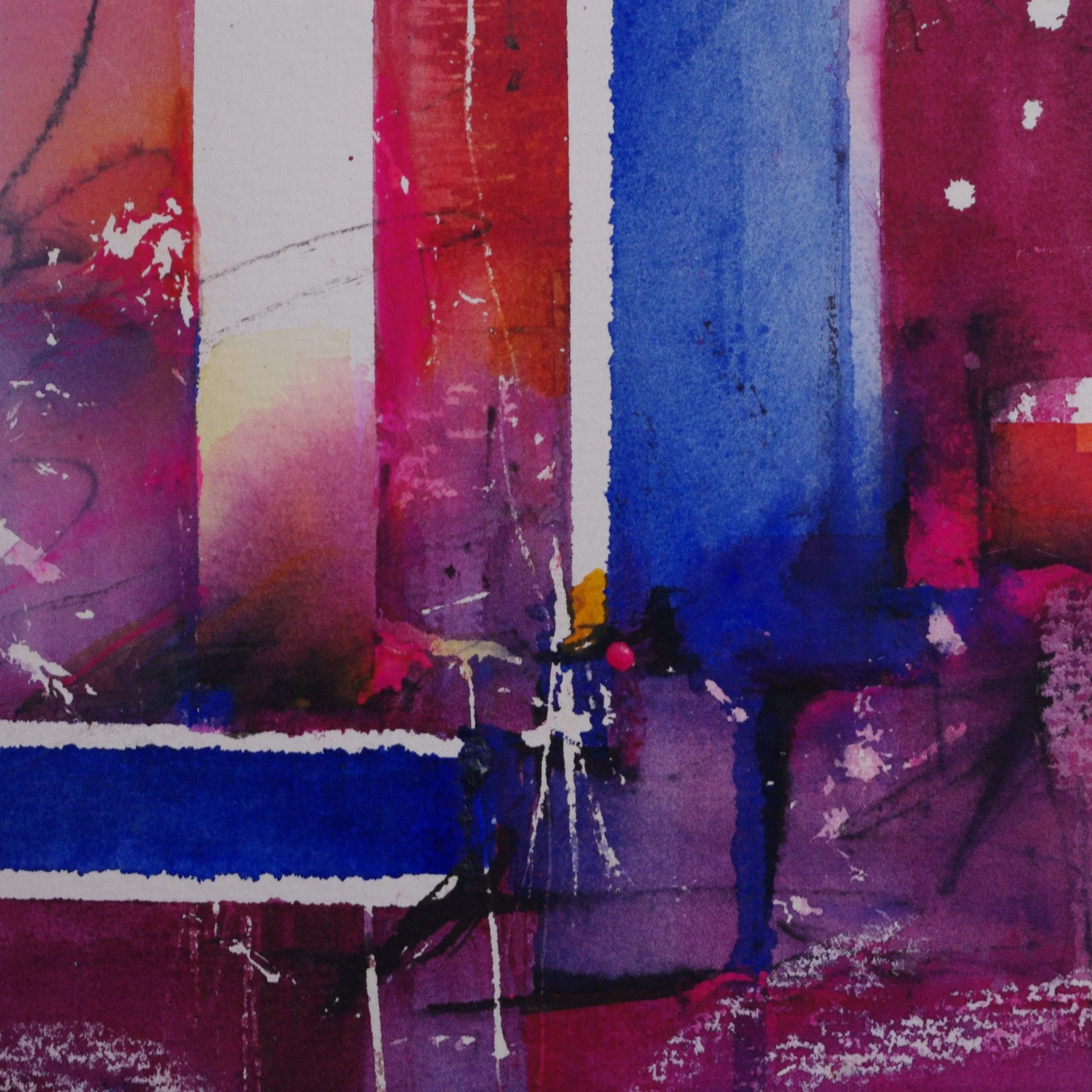 Abstract 1 Painting size 15cmX15cm. With off white matboard total size 25cmx25cm $85