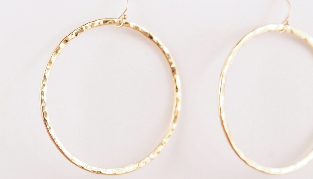 Hammered Hoop Earrings