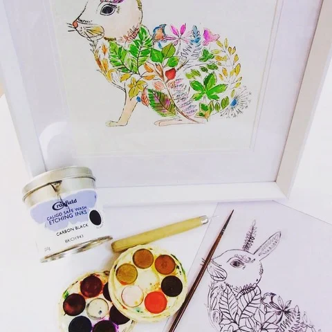 Dry point etching printmaking workshop