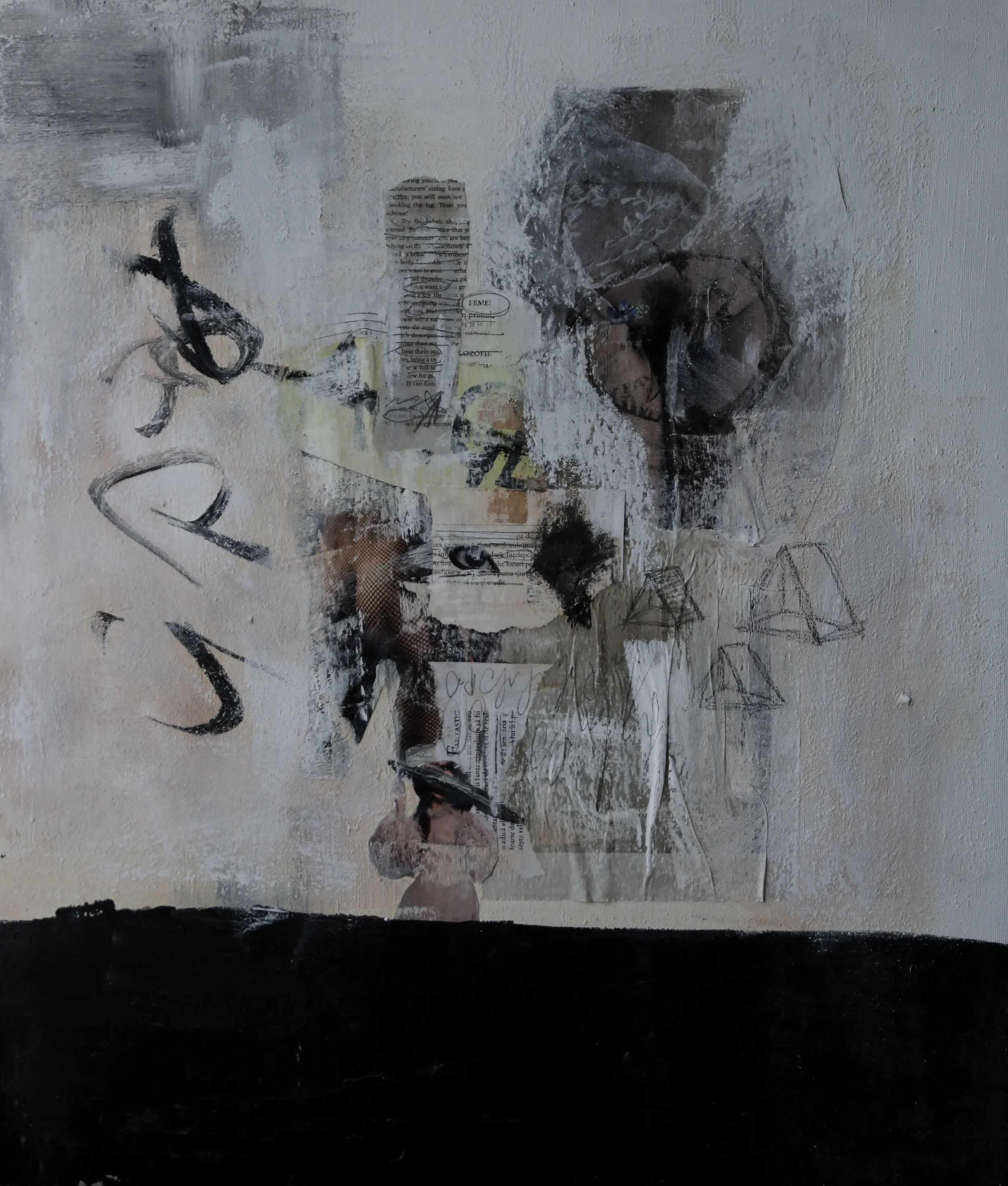 Tuesday Thoughts / Original Acrylic Mixed Media on canvas 60cm x 50cm / Price: 200 Euro / 2019