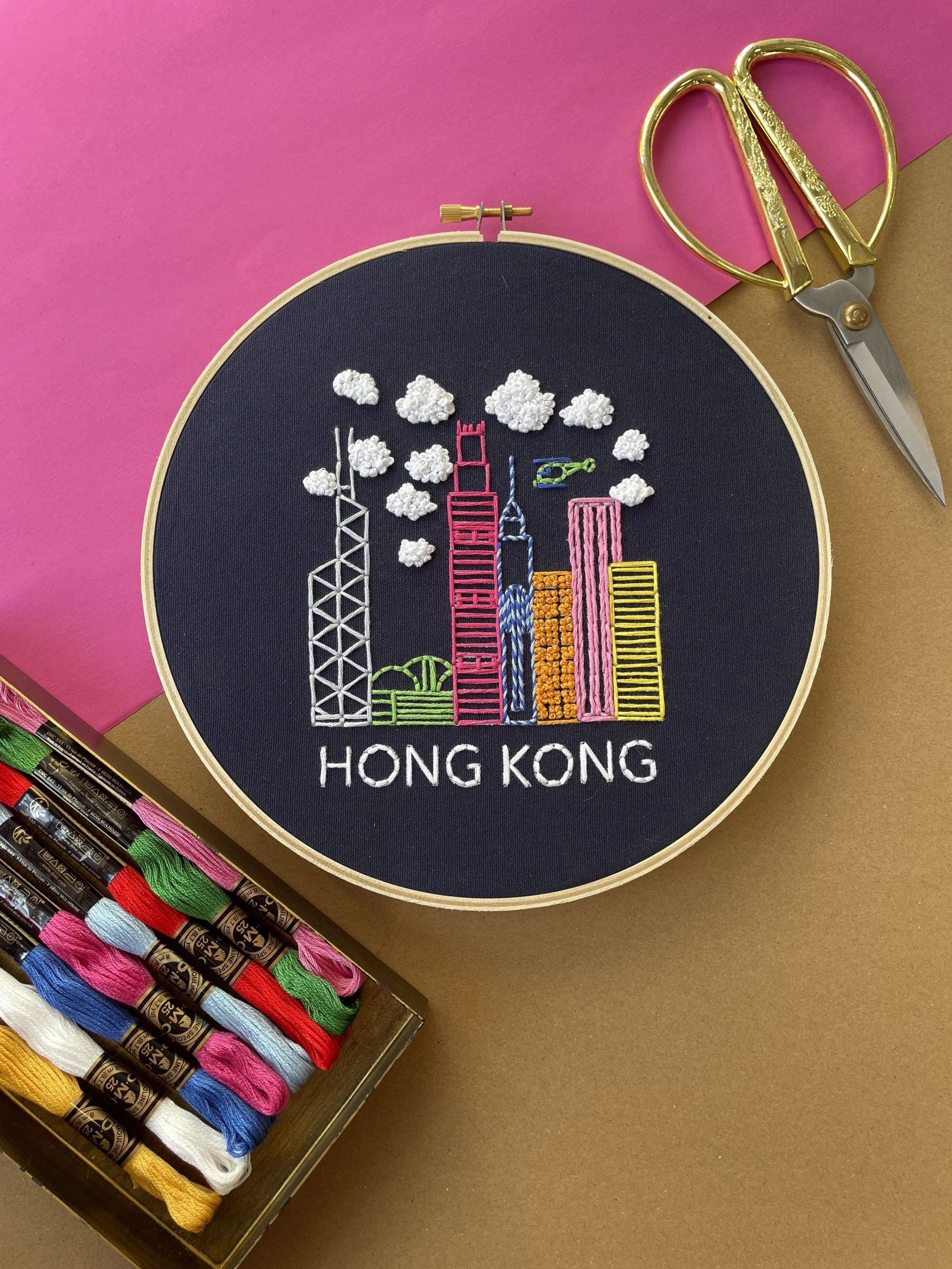 Night Skyline (Printed fabric)