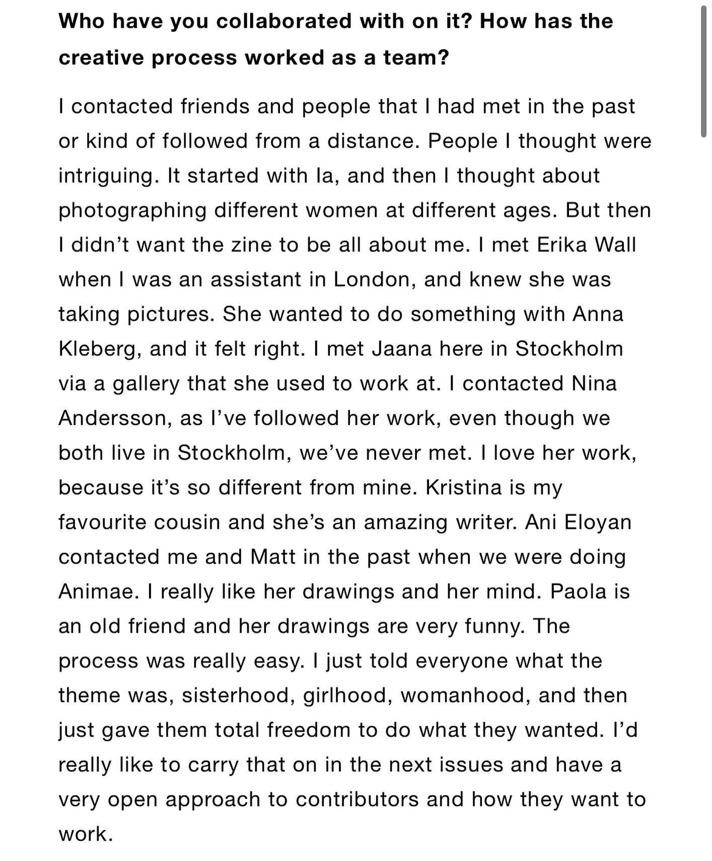 A few words about the first issue #sisterhood #wonderlandmagazine