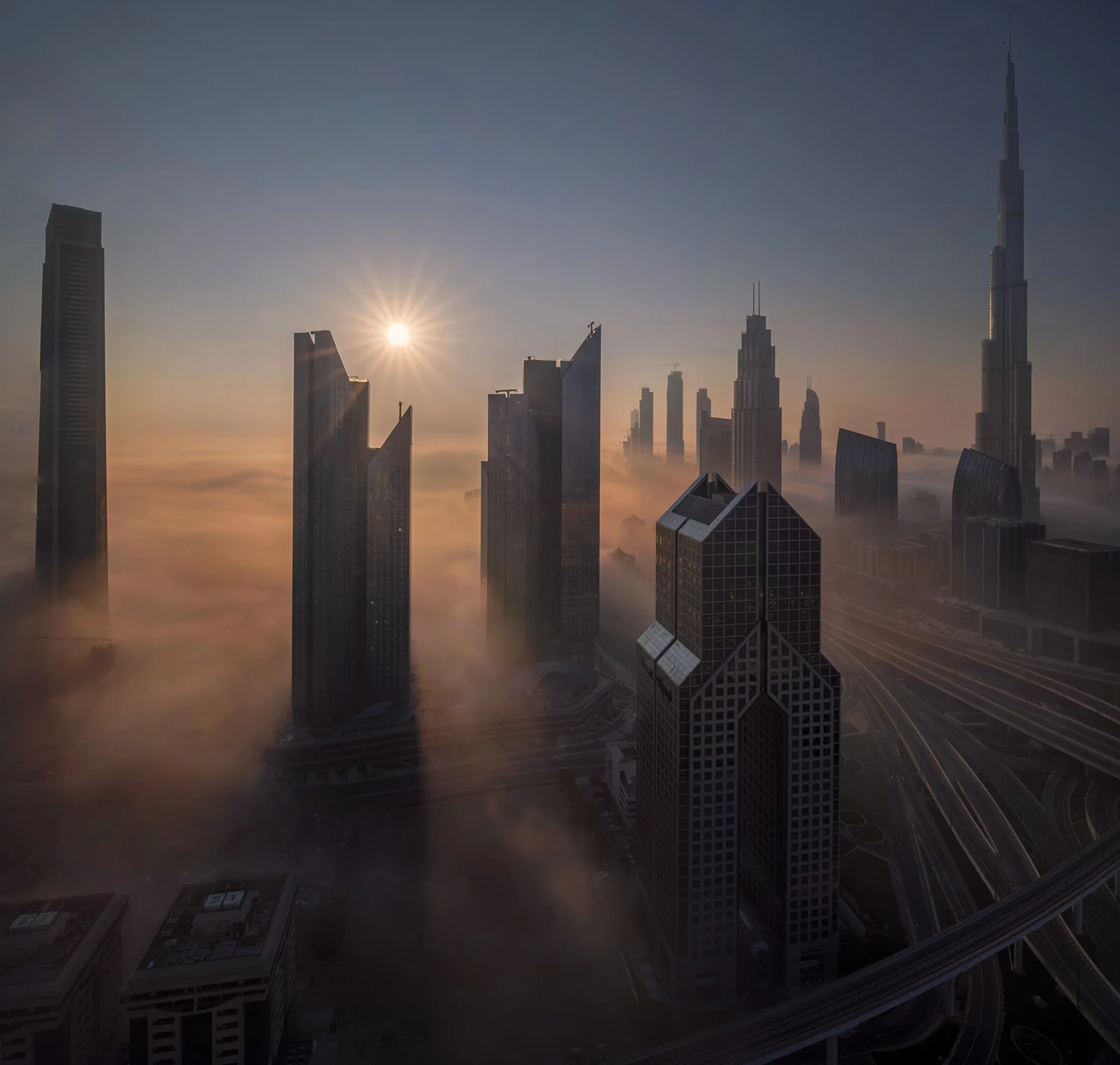 Dubai Fogy sunrise