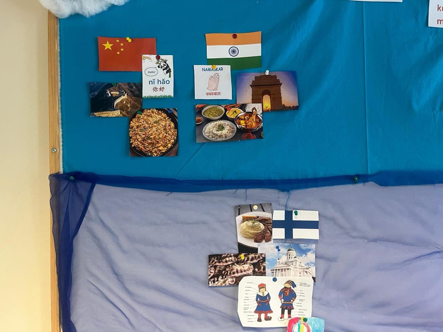 Leppisten teema on ollut t&auml;ll&auml; hetkell&auml; eri kulttuureihin tutustuminen. Kokoamme eri maiden tiedot yhteiselle korkkitaululle, mist&auml; lapset p&auml;&auml;sev&auml;t n&auml;kem&auml;&auml;n esimerkiksi eri maiden ruokia ja n&auml;ht&