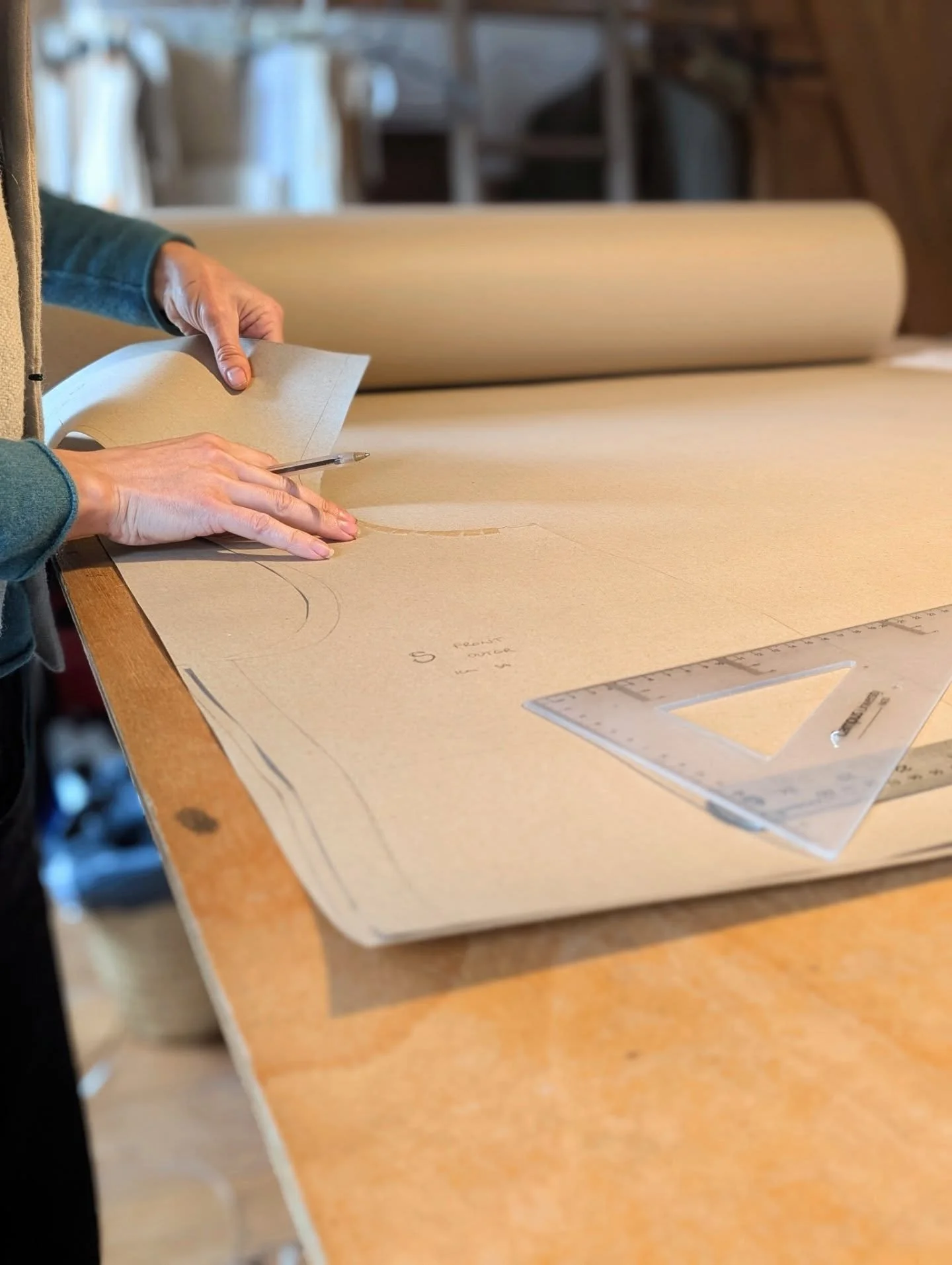 Finding the time to develop new designs is so hard when you're spinning all of the plates, so this recent bit of pattern cutting has felt like a real triumph! ..and I love to indulge in old school paper and pencil plotting and grading. 
I've had this