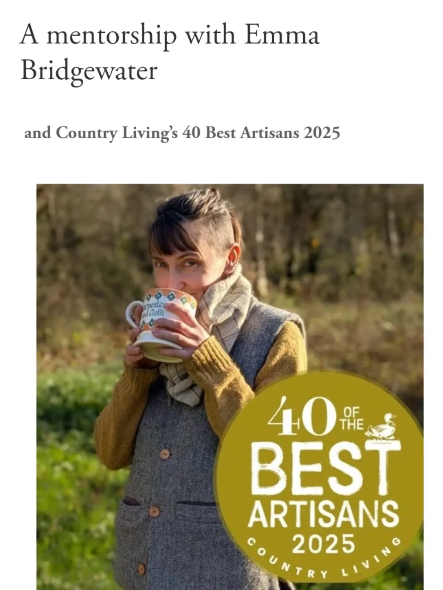 At the end of last year we were selected as one of @countrylivinguk magazines 40 Best Artisans 2025, and on top of that, we were also chosen as one of just eight makers to receive a personal mentorship with @emma_bridgewater ...

Those of us awarded 