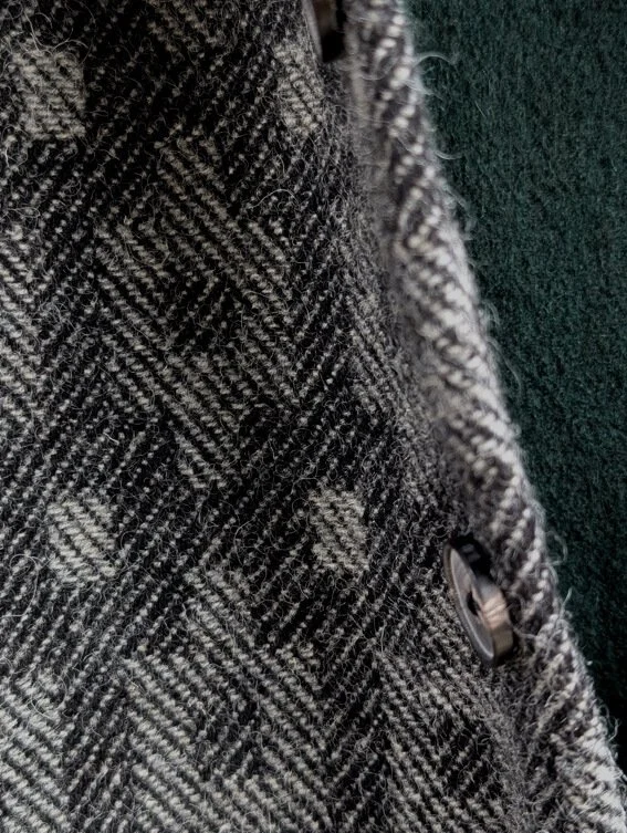 British wool Elvet Jacket woven in Wales handmade with cashmere lining