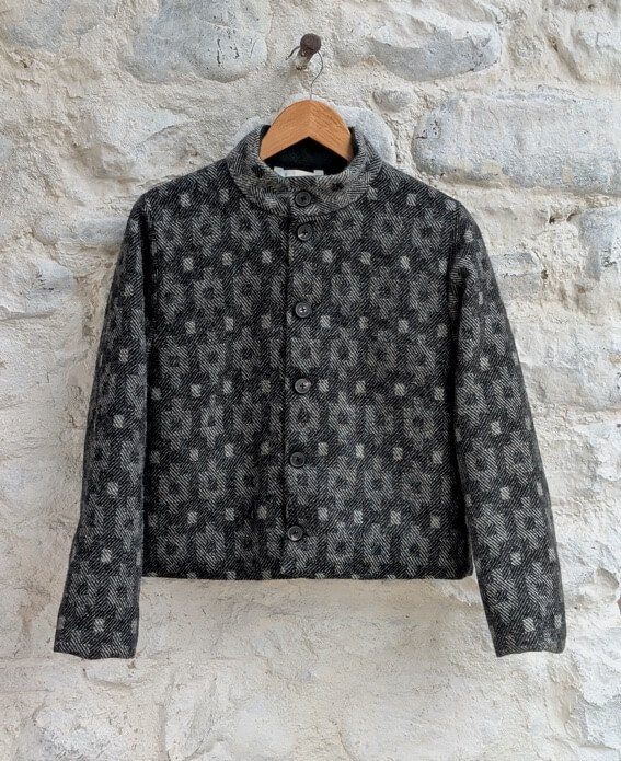 British wool Elvet Jacket woven in Wales handmade with cashmere lining