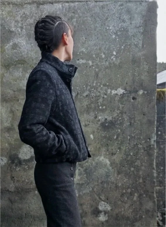 Elvet Jacket black British wool side pockets womens and mens