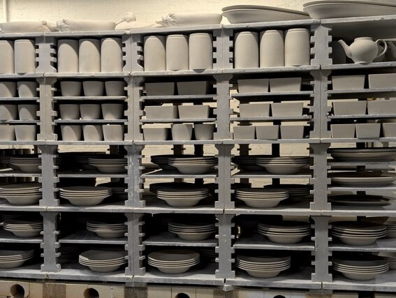Kiln shelves at the Emma Bridgewater factory