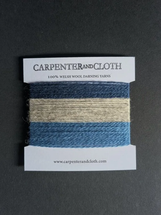Darning yarns blue