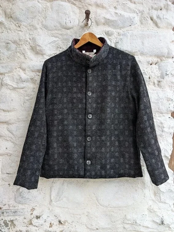 Elvet Jacket black British wool short boxy unisex style made in Wales