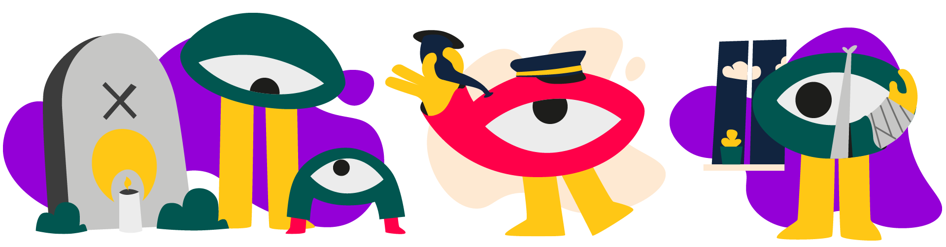 A selection of some of the 20+ character created over the course of the project.