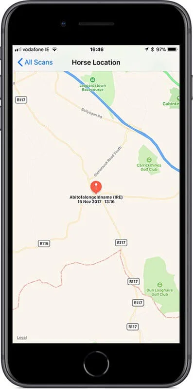 The location of any scan can be seen on a map